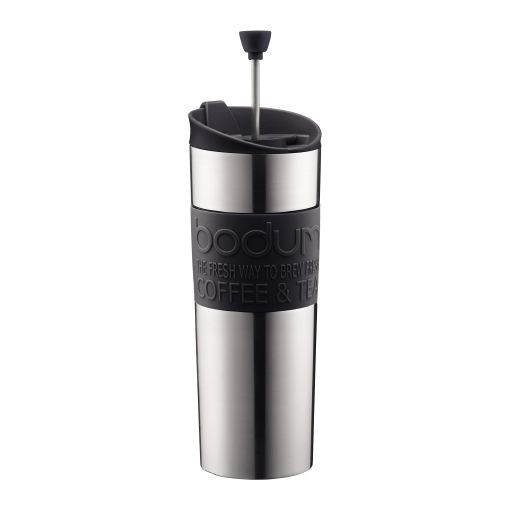Bodum Travel French Press Coffeemaker, Large, Black (0.45 L, 15 oz)