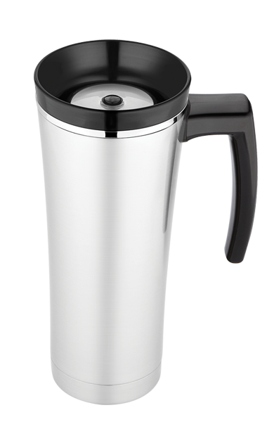 Thermos Vacuum Insulated Black Handle Travel Mug (16 oz, 470 ml)