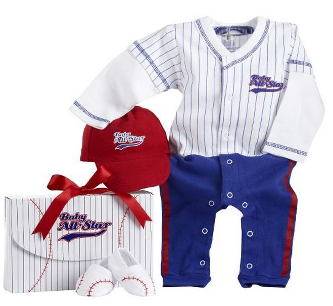 Baby Aspen 4-Piece Layette Set, BIG DREAMZZZ BABY Baseball, 0-6 months