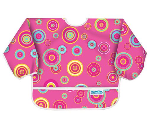 Bumkins Waterproof Sleeved Bib(Pink Fizz)