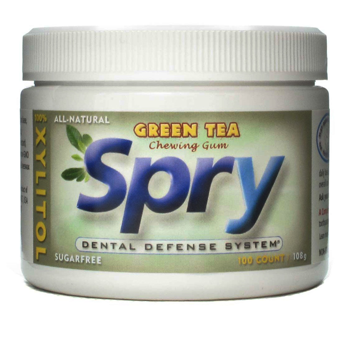 Xlear Spry Dental Defense System Green Tea Chewing Gum (100 Pieces)