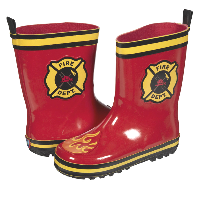 Stephen Joseph Firetruck Rain Boots (size 9)