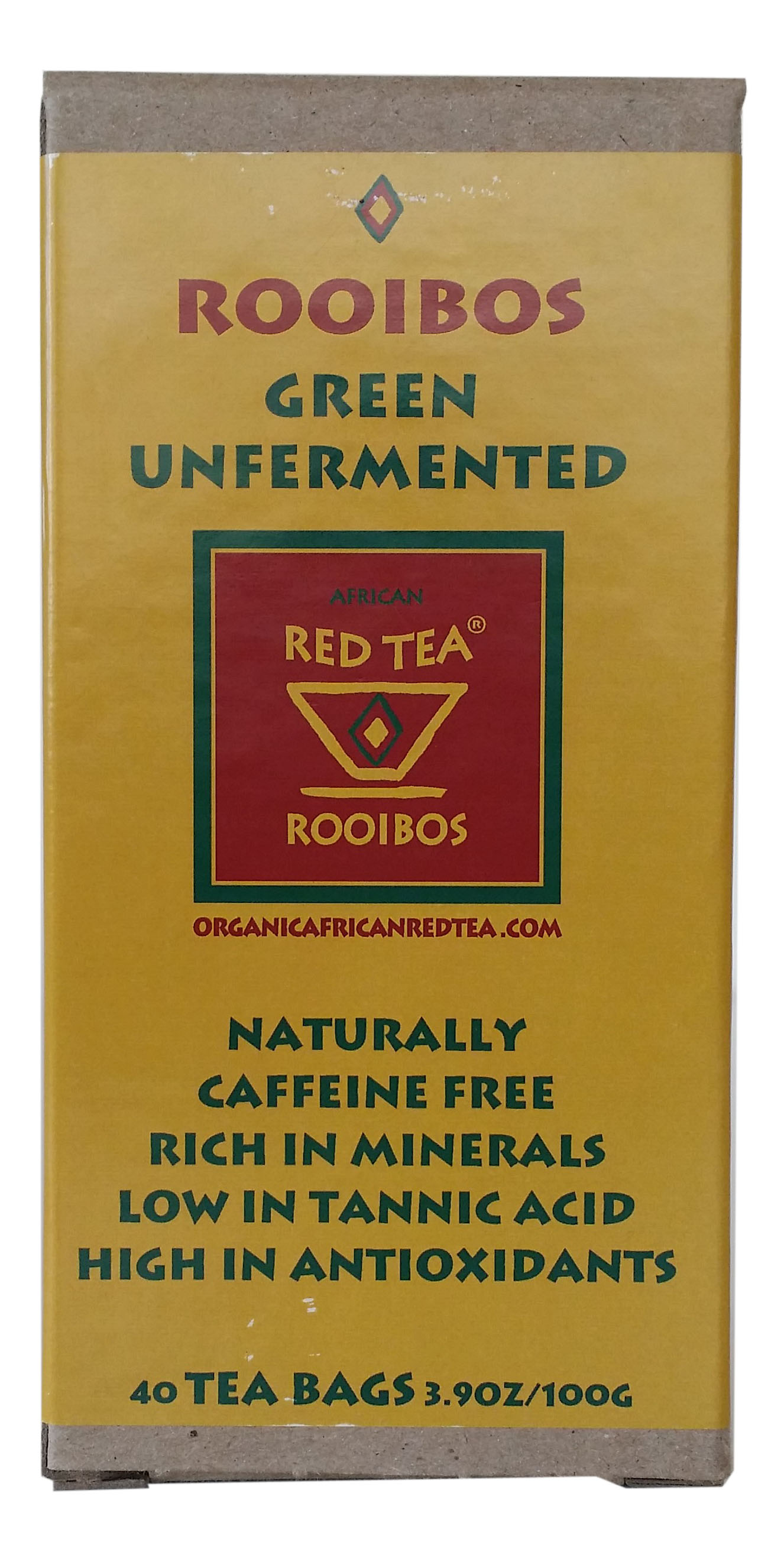 ROOIBOS Green Unfermented Tea (40 Tea Bags, 3.9 oz, 100g)