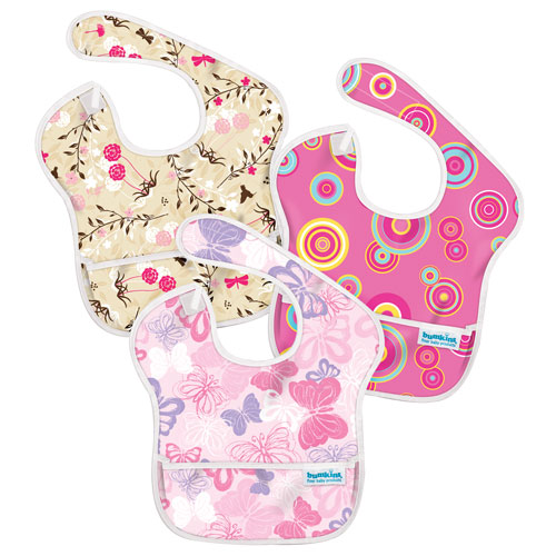 Bumkins SuperBib 3-Pack: G6 Girl ? Butterfly, PinkFizz, FlutterFloral (Size 6m~24m)