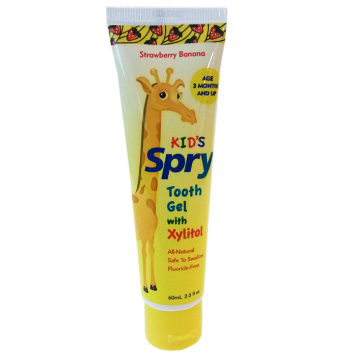 Spry Kid's Tooth Gel with Xylitol: Strawberry Banana (3m+, 2 oz)