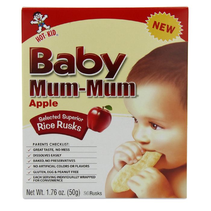 Baby Mum-Mum Rice Rusks: Apple (1.76 oz, 50g)