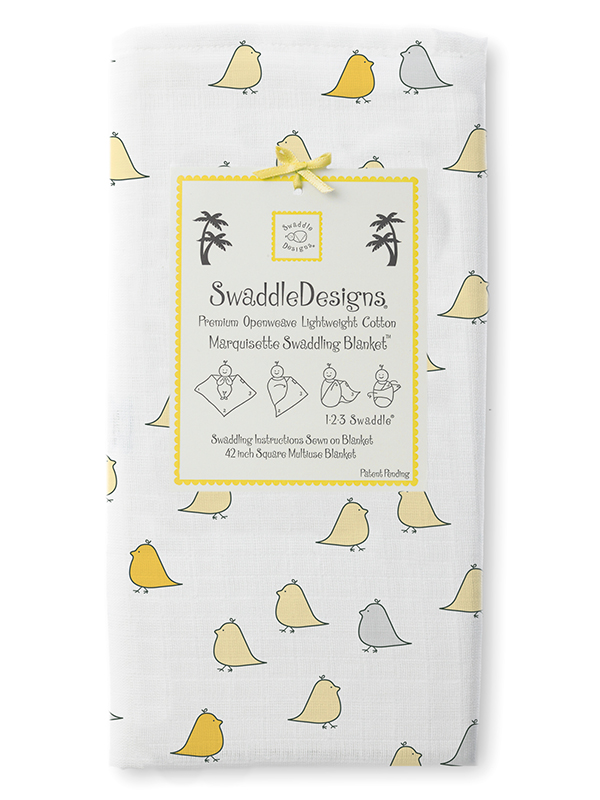 Swaddle Designs Marquisette Swaddling Blanket: Yellow Little Chickies