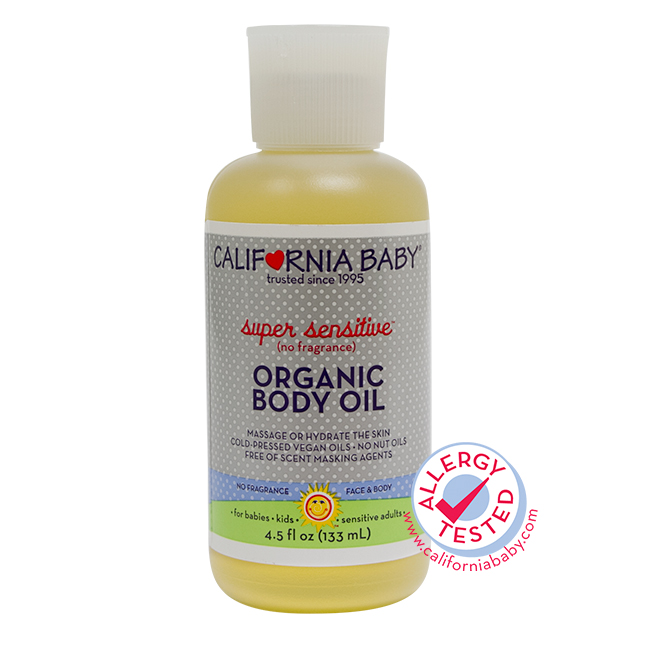 California Baby Organic Body Oil (Formerly Massage Oil): Super Sensitive (No Fragrance) (4.5 oz)