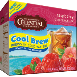 Celestial Cool Brew Iced Black Tea: Raspberry (40 Tea Bags)