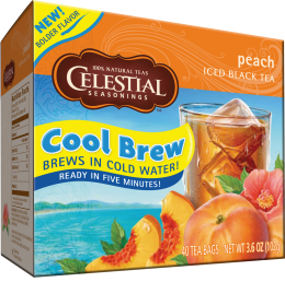 Celestial Cool Brew Iced Black Tea: Peach (40 Tea Bags)