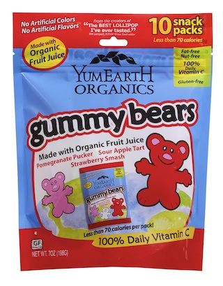 Yummy Earth Organic Gummy Bears Family Size (10 Snack Packs)