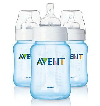 Phlips Avent  BPA Free Bottle Blue (9 oz, 3-PK) 