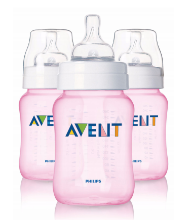 Philips AVENT BPA-Free Bottle: Pink (9 oz, 3-PK)