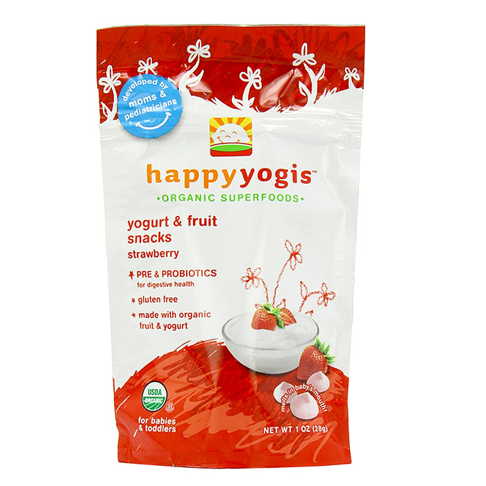 Happy Baby Organic Yogis Yogurt Snacks: Strawberry (1 oz)