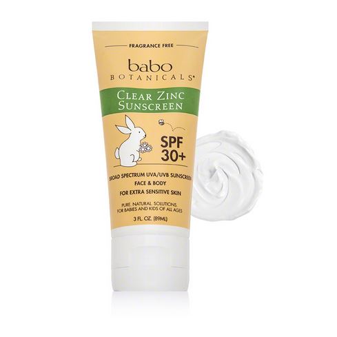 Babo Botanicals Clear Zinc Sunscreen SPF 30 for Extra Sensitive Skin (3fl oz.)