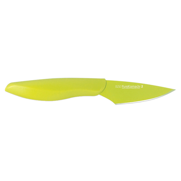 Pure Komachi 2 Paring Knife: Green (3.5 inch, 8.9 cm)