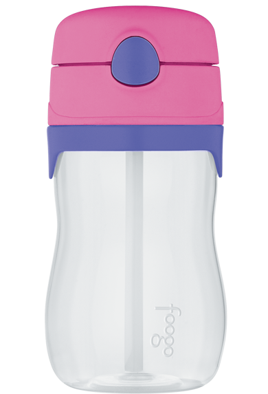 Thermos Pink Foogo Plastic Leak-Proof Straw Bottle (11 oz)