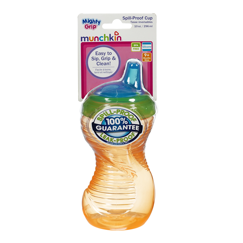 Munchkin Mighty Grip Spill-Proof Sippy Cup - Colors May Vary (9+ Months, 10 oz)