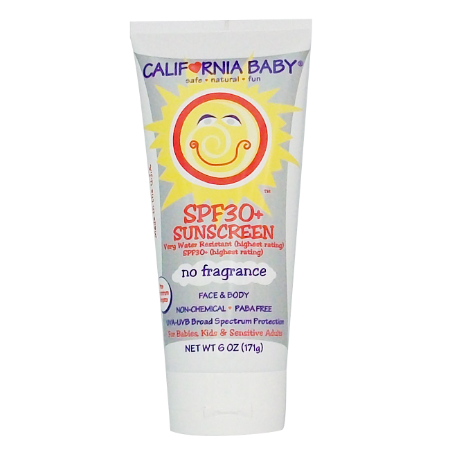 California Baby Sunscreen SPF 30+: Super Sensitive (No Fragrance) (6 oz)