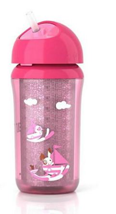 Philips AVENT Insulated Straw Cup: Pink (12m+, 9 oz)