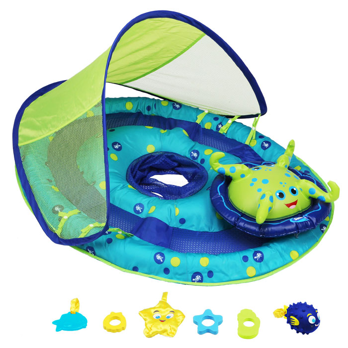 Swim Ways Baby Spring Float Activity Center w/ Canopy (Ages: 9~24 Months)