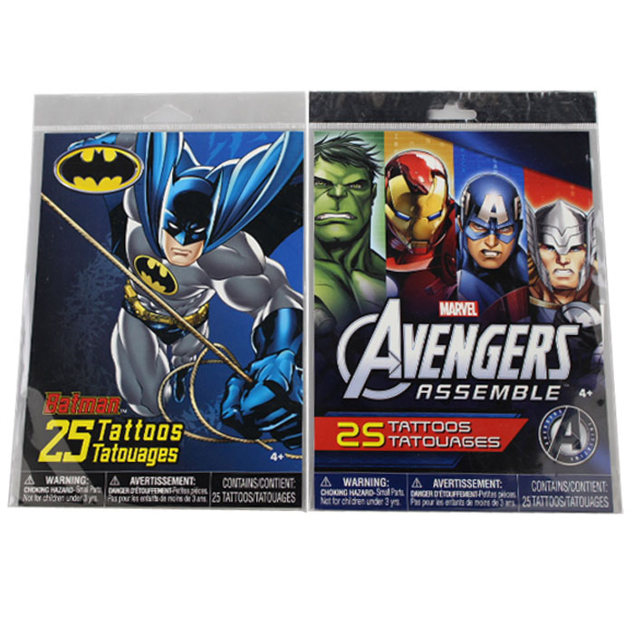 Boys Super Hero Temporary Tattoos (Characters and package may vary)