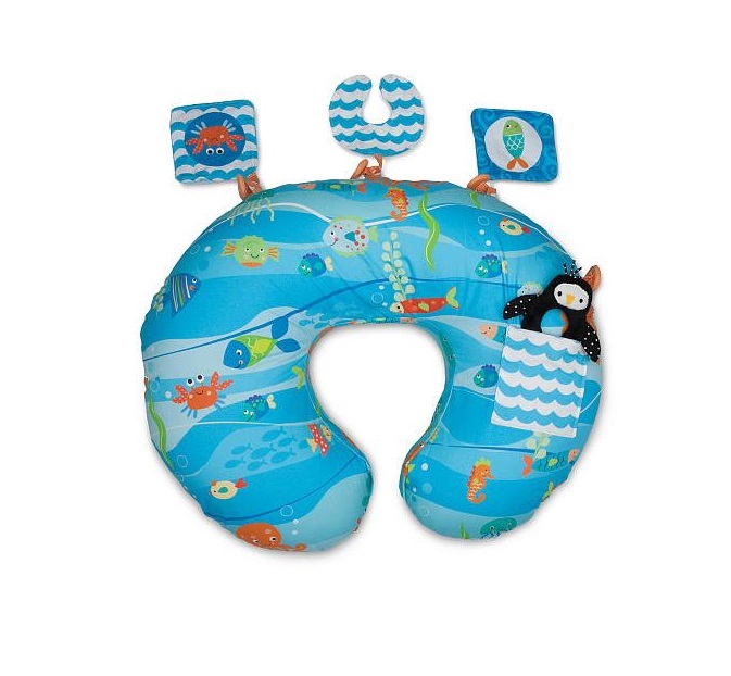 Boppy Pillow Interactive Slipcover, Gentle Ocean (0-12 Months)