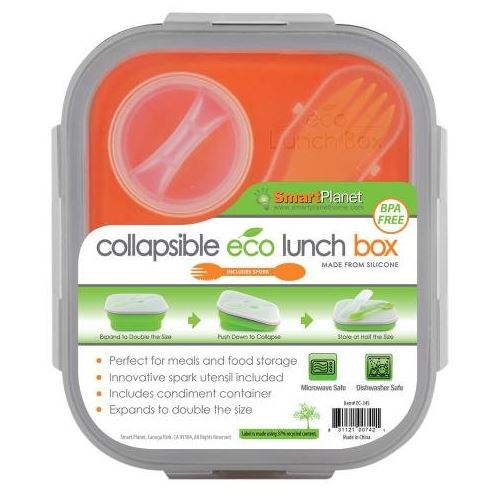 Smart Planet Eco Silicone Collapsible Meal Kit, Orange