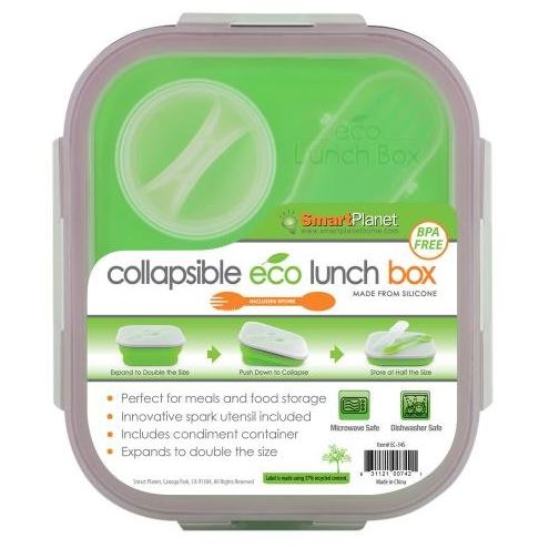 Smart Planet Eco Silicone Collapsible Meal Kit, Green