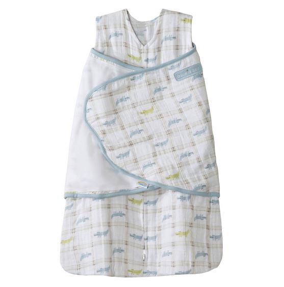 Halo SleepSack Swaddle Muslin Alligator Blue (Size S)