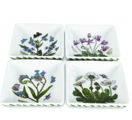 Portmeirion Botanic Garden Set of 4 Square Mini Dishes