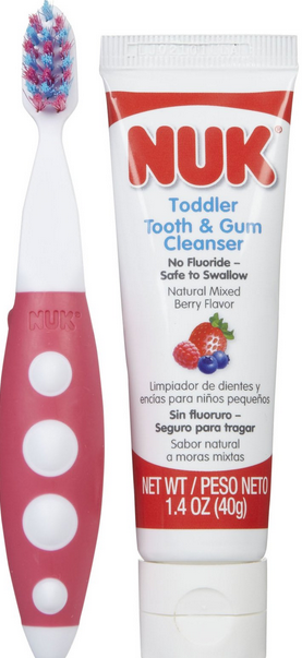 NUK Toddler Tooth and Gum Cleanser(Pink, 1.4 oz.) 