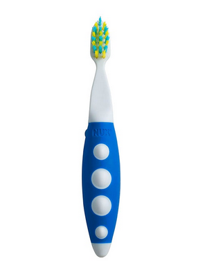 NUK Grins &amp; Giggles Toddler Toothbrush with Rest Easy(Blue,36+Months)