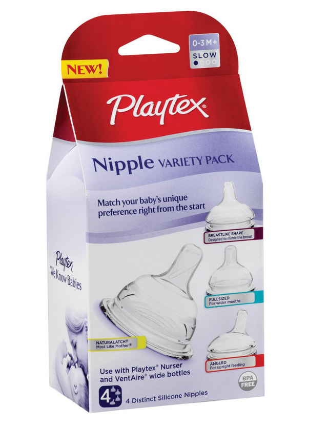 Playtex Nipple Variety Pack(0-3M+ Slow) 