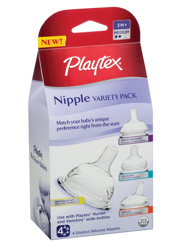 Playtex Nipple Variety Pack(3M+ Medium)