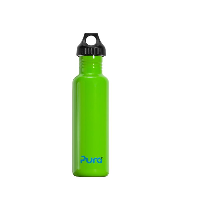 Pura Stainless Steel Water Bottle with Stainless Loop Cap(Green, 0.8L)