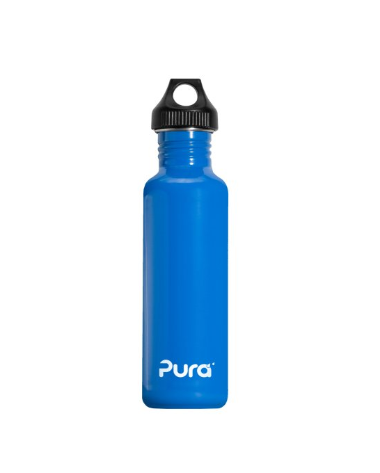 Pura Stainless Steel Water Bottle with Stainless Loop Cap(Blue, 0.8L) 