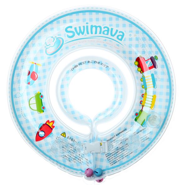 Swimava Starter Set Infant Neck Ring Tube (Blue Train, 3-18m toddlers)