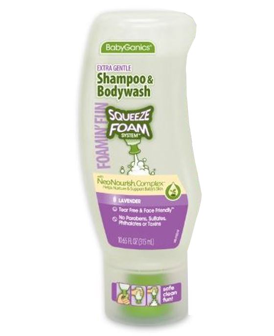 BabyGanics Extra Gentle Foaming Shampoo & Body Wash (Lavender, 10.65fl oz.)