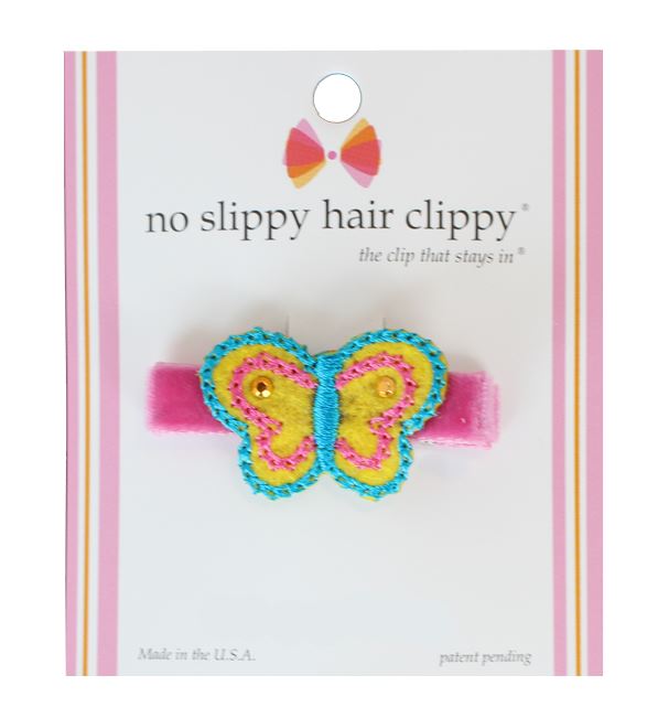 No Slippy Hair Clippy Tilly Butterfly Shocking Pink