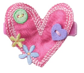 No Slippy Hair Clippy Karielle Heart Shocking Pink 