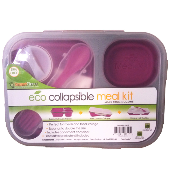 Smart Planet Collapsible Eco Meal Kit (Pink, 48fl oz.)