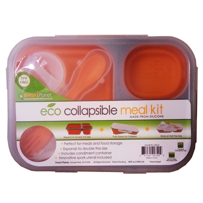 Smart Planet Collapsible Eco Meal Kit (Orange, 48fl oz.)