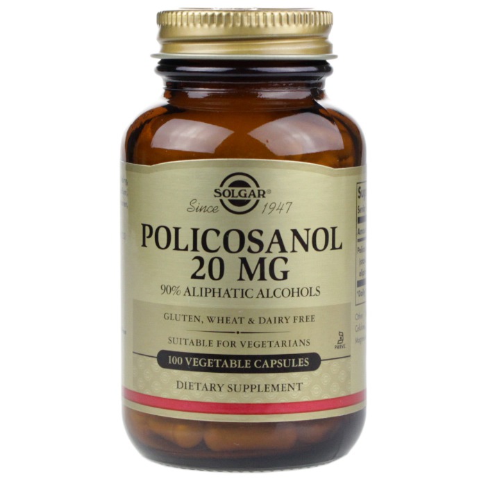 Solgar POLICOSANOL 20 mg (100 Vegetable Capsules)