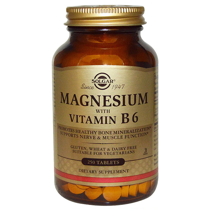 Solgar Magnesium with Vitamin B6, 250 tabs