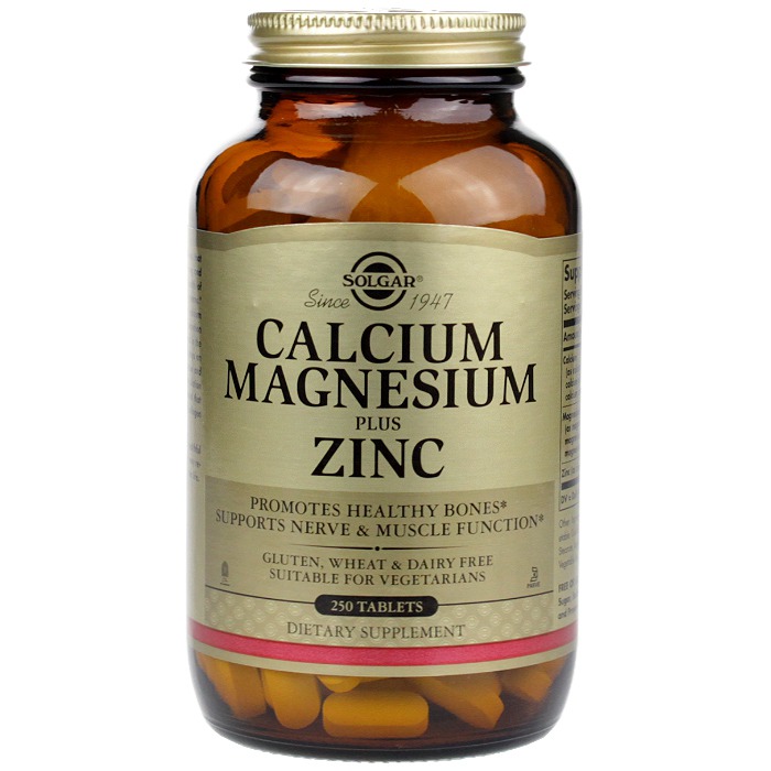 Solgar Calcium Magnesium Plus Zinc, 250 Tablets