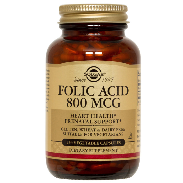 Solgar Folic Acid 800 mcg, 250 vcaps