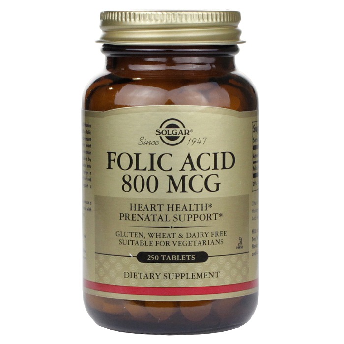 Solgar Folic Acid 800 mcg (250 Tablets)