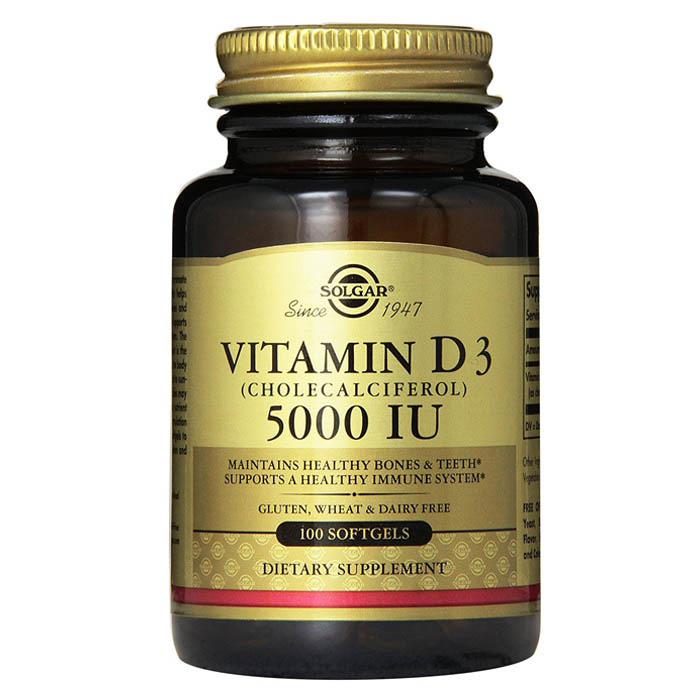 Solgar Vitamin D3 5000IU, 100 softgels