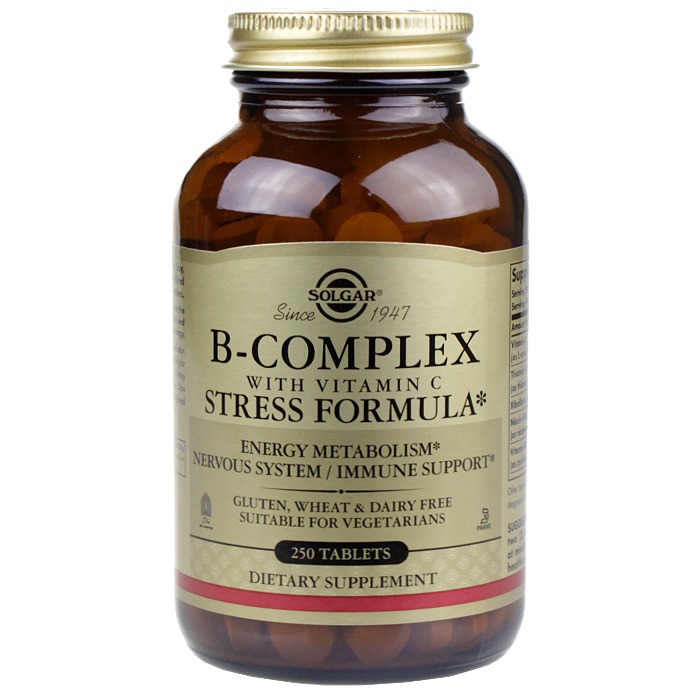 Solgar B-Complex with Vitamin C Stress Formula, 250 Tablets